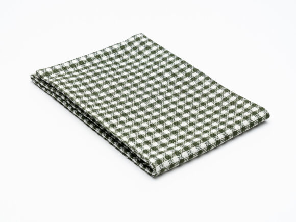 Val Müstair - Küchentuch Karo Olive-Weiss