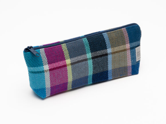 Brida – Etui mit Boden Karo Blau