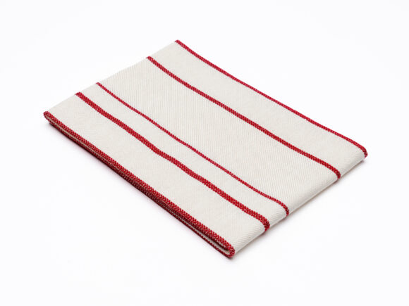 Muranzina - gestreiftes Küchentuch Karminrot